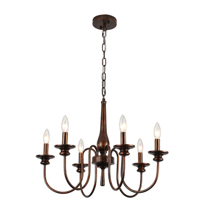 6-Light Black Gold Chandelier