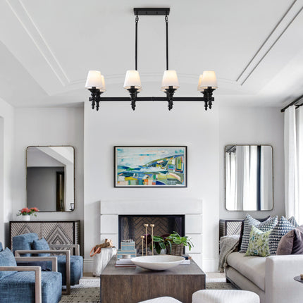 Black 8-Light Island Pendant Light