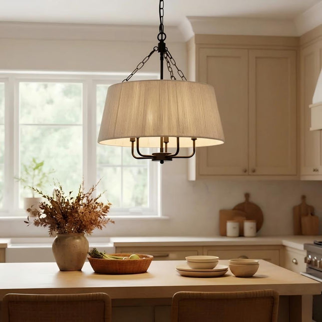 Boho-Inspired 5-Light Tapered Cotton String  Chandelier