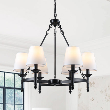 Black 6-Light Fabric Chandelier
