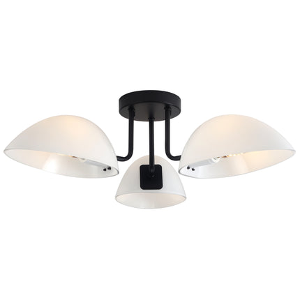 Ceiling Light Milky White Glass 3-Light