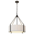 Black 5-Light Cotton Drum Chandelier
