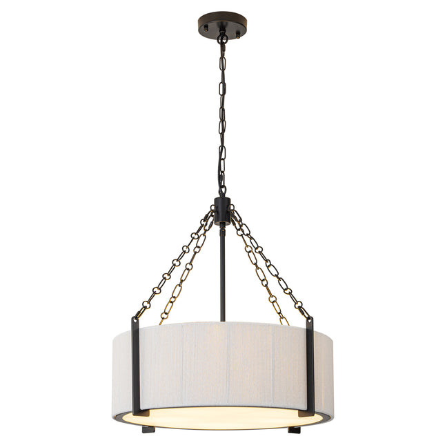 Black 5-Light Cotton Drum Chandelier