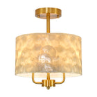 3-Light Black Capiz Shell Ceiling Light