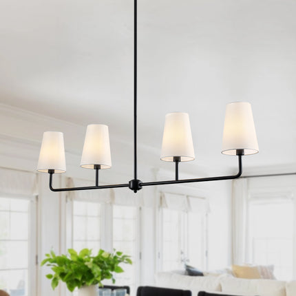 4-Light Matte Black Linear Pendant Light