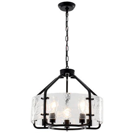 Satin Nickel 5-Light Glass Chandelier