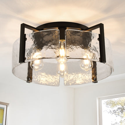 Black 4-Light Glass Ceiling Light