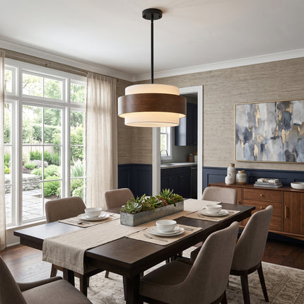 4-Light  Dual-Use Farmhouse Drum Chandelier