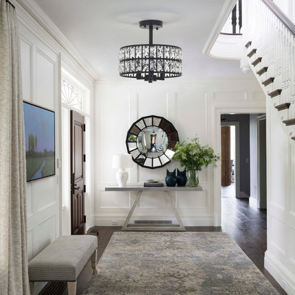 Ceiling Light Modern Crystal Shade 3-Light