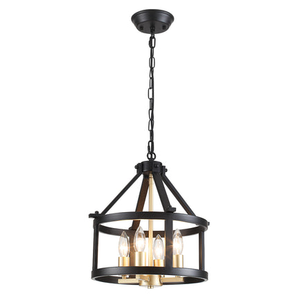 Matte Black Industrial Drum Pendant Light