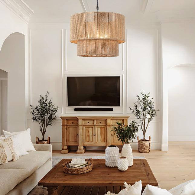 Pendant Light Hemp Rope Two Tier