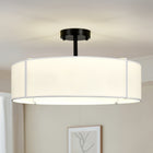 2-in-1 Black 5-Light Fabric Drum Light