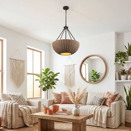 5-Light Hemp Rope Pendant Light