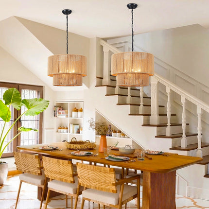 Chandelier Hemp Rope Two Tier
