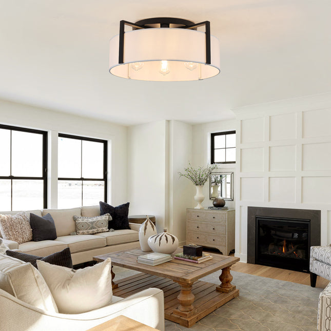Ceiling Light Fabric Shade 4-Light