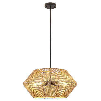 Coastal Boho 5-Light Woven Rattan Chandelier