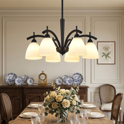 6-Light Black Dining Room Chandelier
