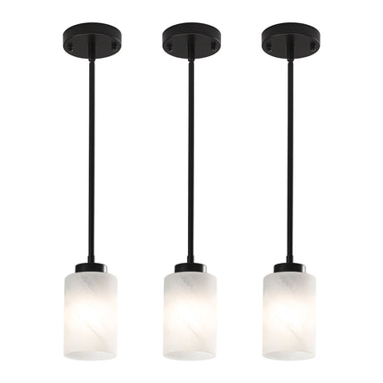 3-Pack Brushed Nickel Cloud Glass Pendant Lights