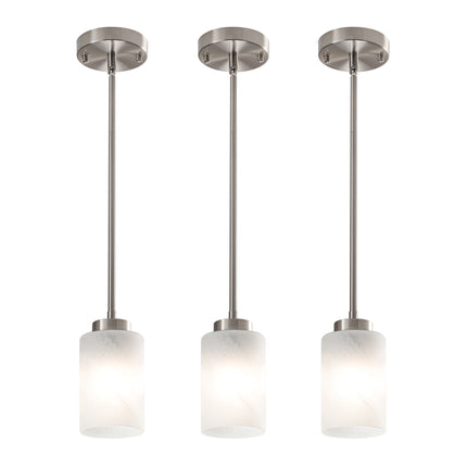 3-Pack Brushed Nickel Cloud Glass Pendant Lights