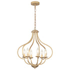 6-Light Black and Hand-Painted Rustic Candle Chandelier