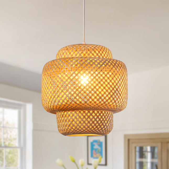 Pendant Light Rattan Transitional