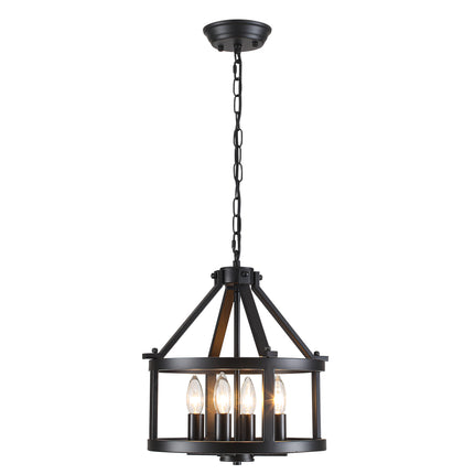 Matte Black Industrial Drum Pendant Light