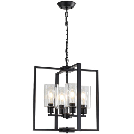 4-Light Chandelier with Clear Glass