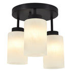 Black 3-Light Ceiling Light with Frosted Glass