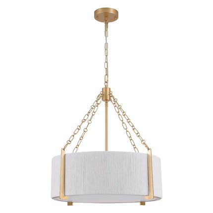 Black 5-Light Cotton Drum Chandelier