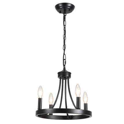 Chandelier Wagon Wheel 4-Light