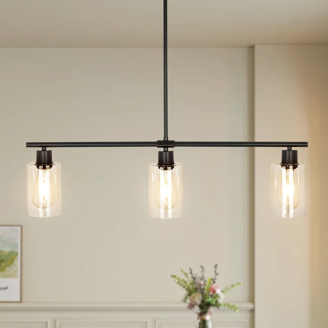 Island Pendant Light Glass Shade 3-Light