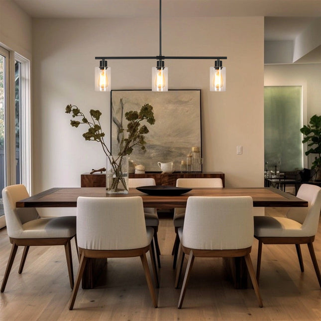 Island Pendant Light Glass Shade 3-Light