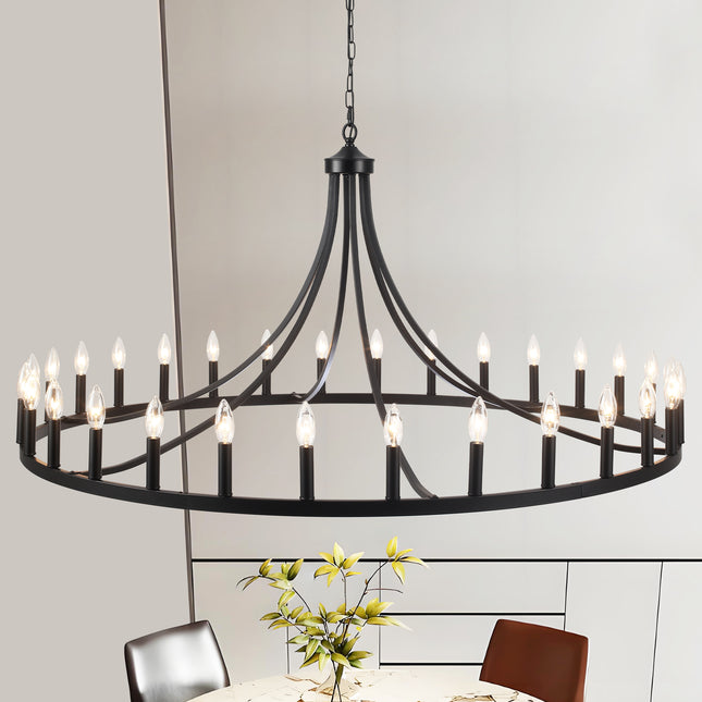Chandelier Wagon Wheel 30-Light