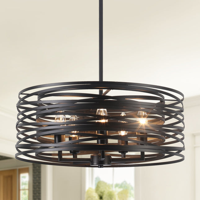Chandelier Linear Nest Metal Cage 5-Light