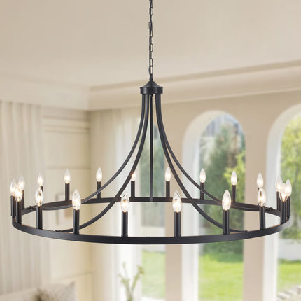 Chandelier Wagon Wheel 20-Light