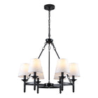 Black 6-Light Fabric Chandelier