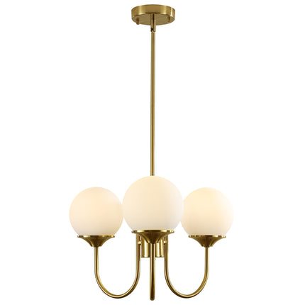Chandelier Milky White Glass Shade 3-Light