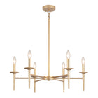 6-Light Matte Gold Candle Chandelier