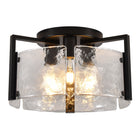 Black 3-Light Glass Ceiling Light