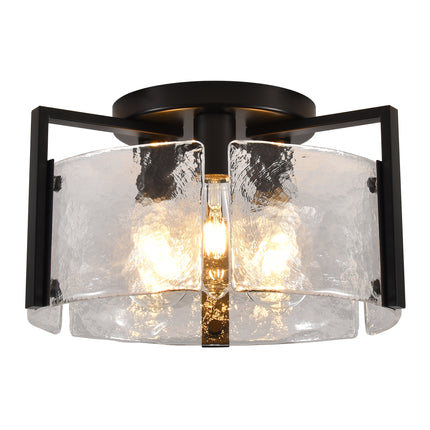 Black 3-Light Glass Ceiling Light