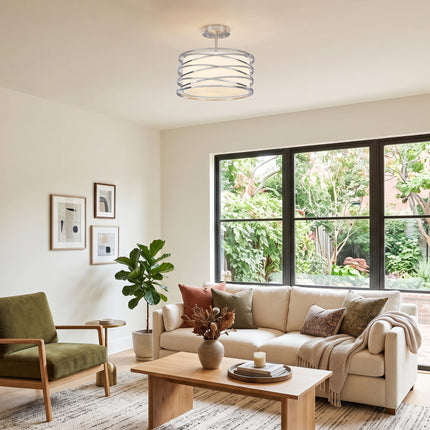 Modern Intersecting Ring 3-Light Ceiling Light