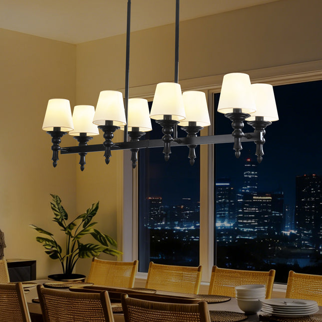 Black 8-Light Island Pendant Light