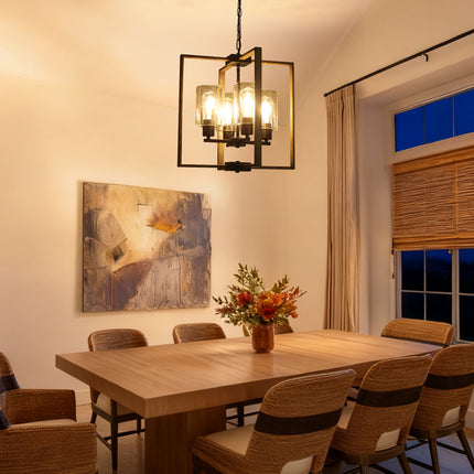 4-Light Chandelier with Clear Glass