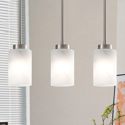 3-Pack Brushed Nickel Cloud Glass Pendant Lights