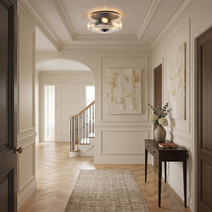 Modern Black 3-Light Glass Shade Ceiling Fixture