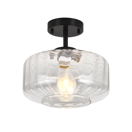 Black Clear Glass Ceiling Light