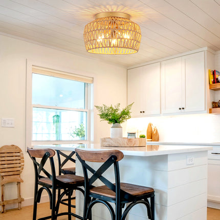 Ceiling Light Woven Rattan Shade