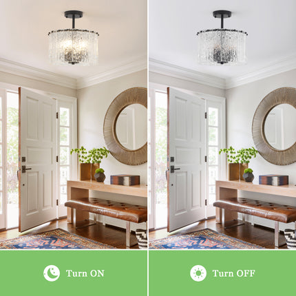 Ceiling Light Modern Glass Shade 4-Light