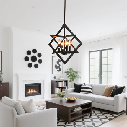 Modern Black Diamond Pendant Light