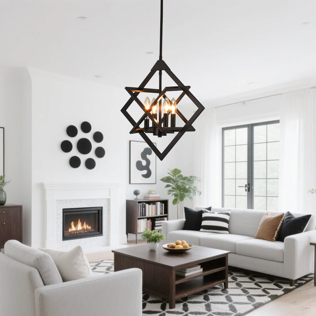 Modern Black Diamond Pendant Light